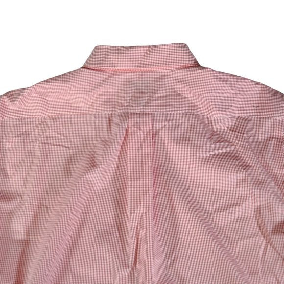 LL Bean Mens Medium Regular Shirt Traditional Fit Short Sleeve 280481 Orange - Picture 6 of 9